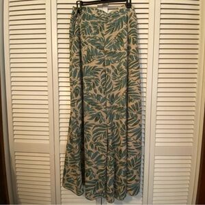 NWOT Leaves Wide Leg Seafoam and cream Palazzo Pants size XXL